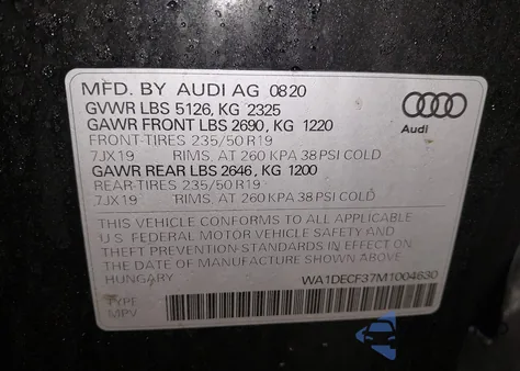 2021 Audi Q3 Premium 45 Tfsi S Line Quattro Tiptronic z USA, uszkodzony, nr VIN WA1DECF37M1004630